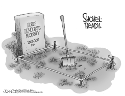 SHOVEL-READY DEMOCRATIC MAJORITY BW by John Cole