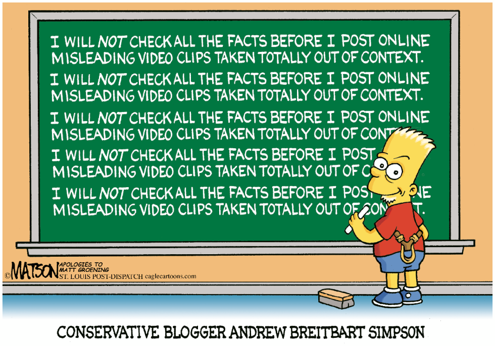  CONSERVATIVE BLOGGER ANDREW BREITBART SIMPSON-  by RJ Matson