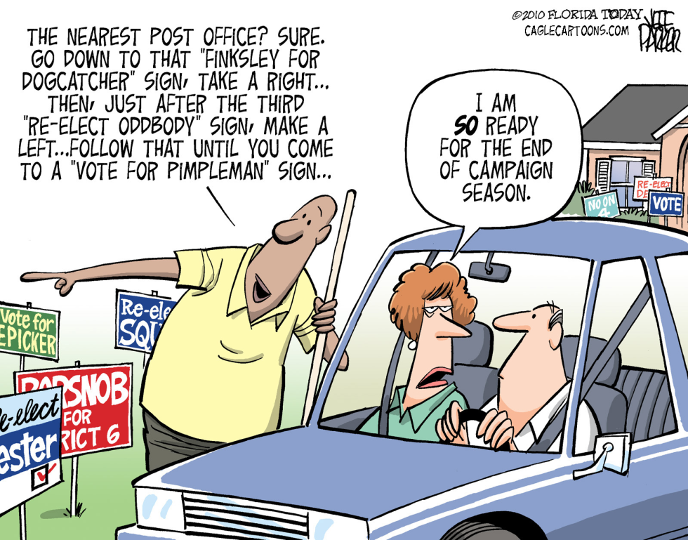 TOO MANY CAMPAIGN SIGNS  by Jeff Parker