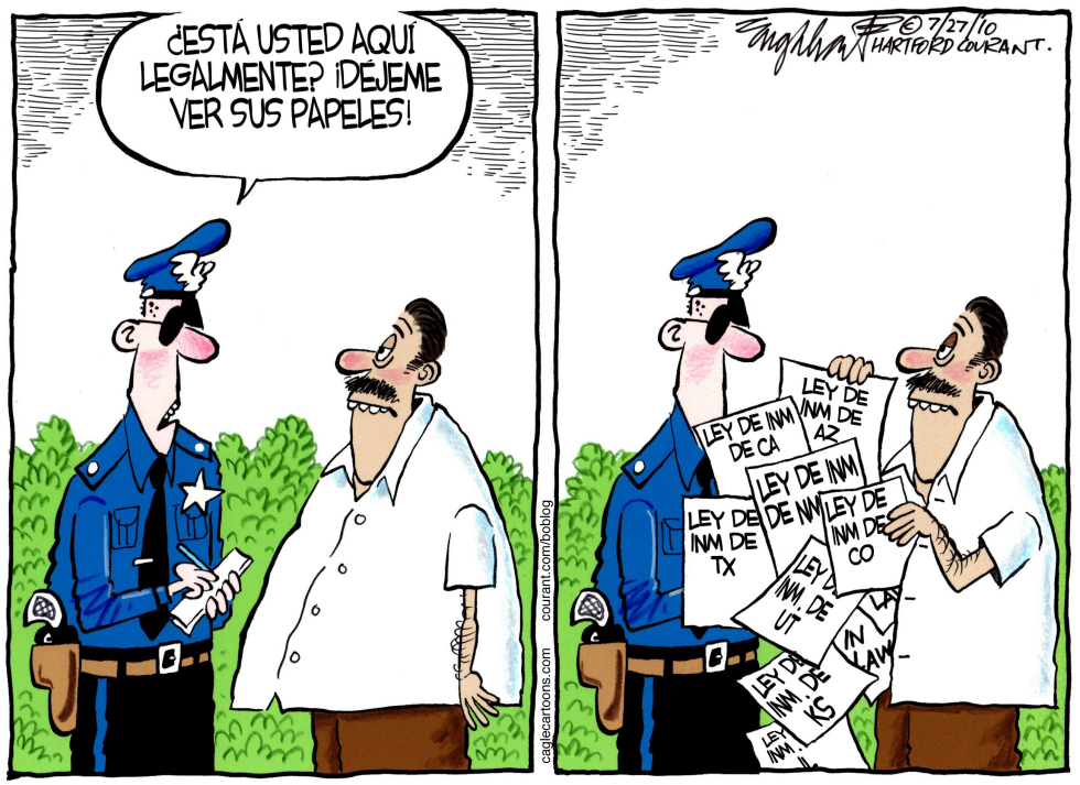  INMIGRACION ILEGAL  by Bob Englehart