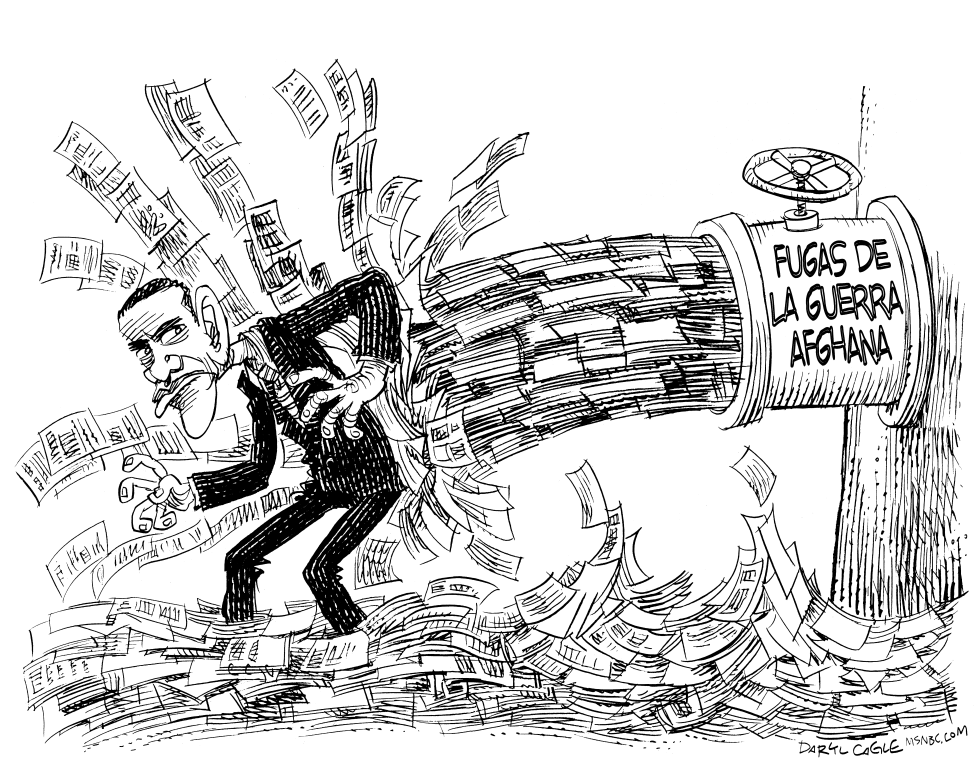  FUGAS DE LA GUERRA AFGHANA Y OBAMA by Daryl Cagle