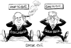 BECK, LIMBAUGH SPEAK EVIL by Daryl Cagle