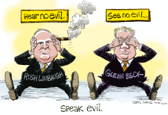 BECK, LIMBAUGH SPEAK EVIL  by Daryl Cagle