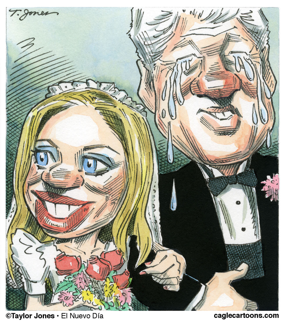 Chelsea Clinton and Dad in full emote - COLOR