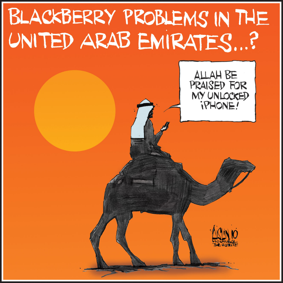  BLACKBERRY HAS PROBLEMS IN UAE by Aislin