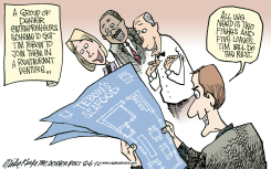 BRONCO TIM TEBOW  by Mike Keefe