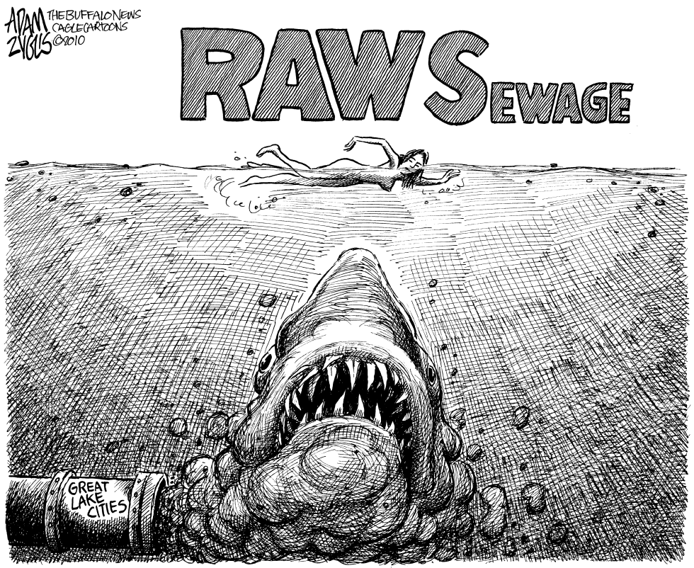  RAW SEWAGE IN GREAT LAKES LOCAL by Adam Zyglis