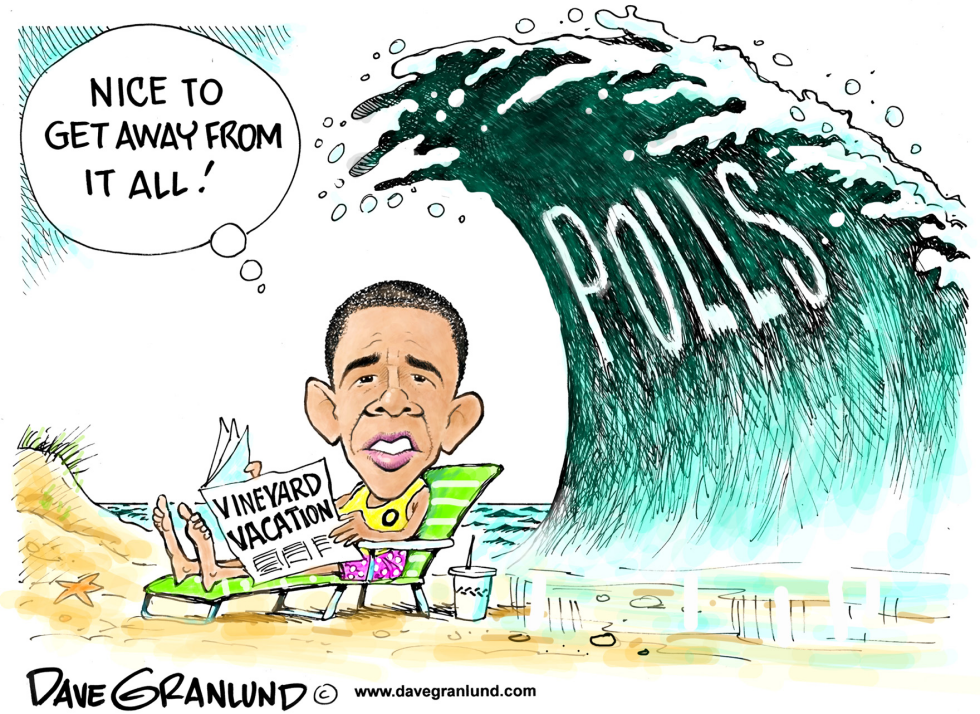  OBAMA ON VINEYARD VACATION by Dave Granlund