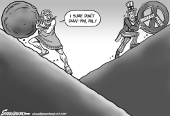 MIDEAST SISYPHUS BW by Steve Greenberg