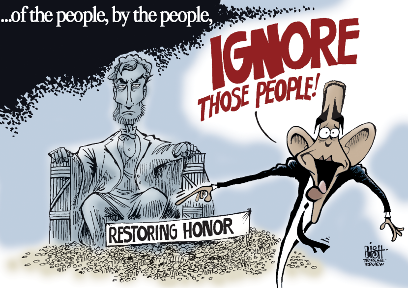 OBAMA AND THE RALLY, COLOR