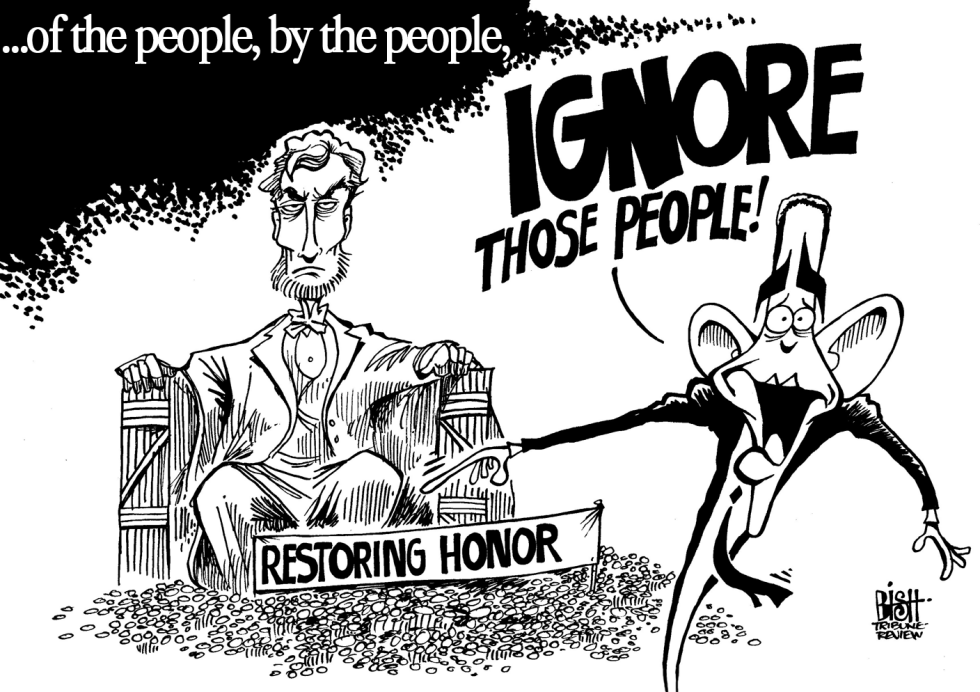 OBAMA AND THE RALLY, B/W