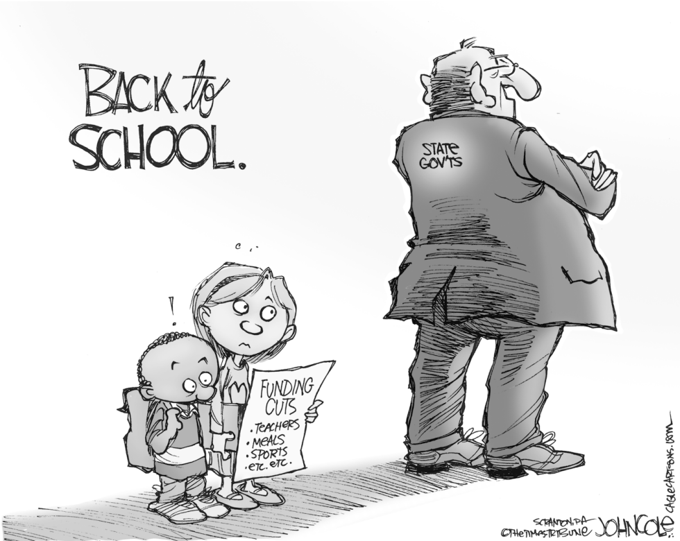 School funding cuts BW
