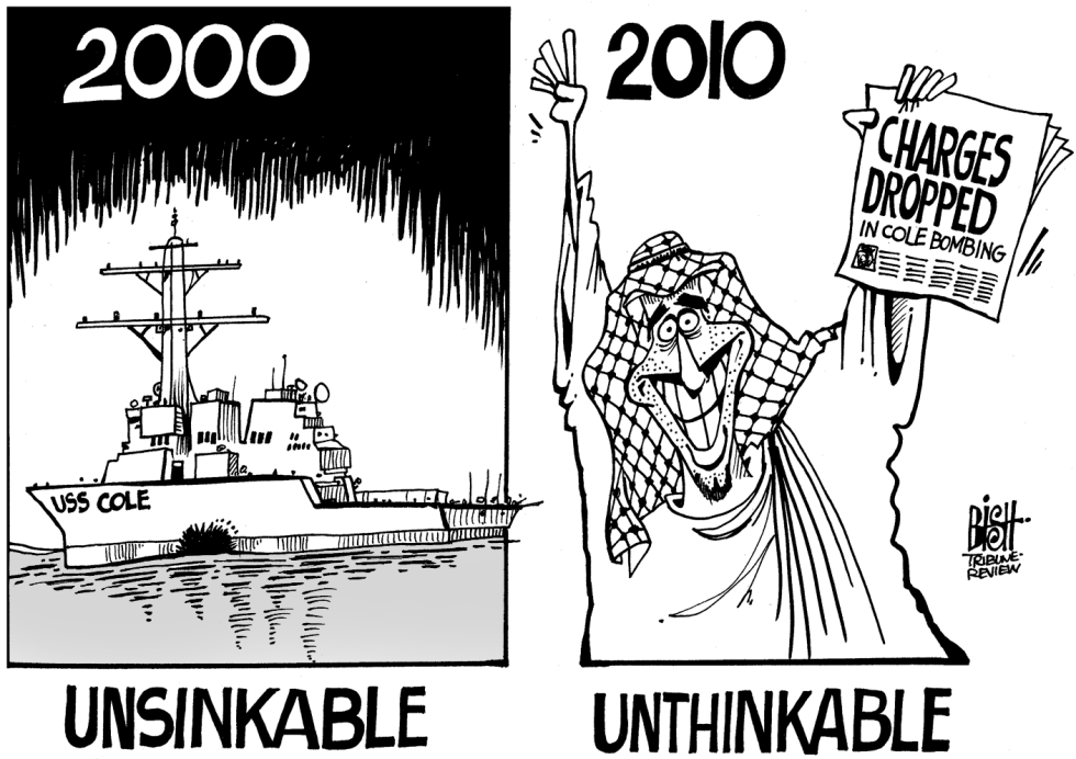 USS COLE BOMBING, B/W