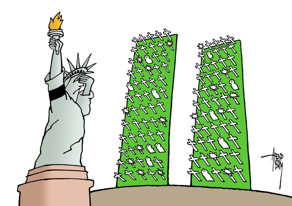 WTC towers in New York as War Cemetery