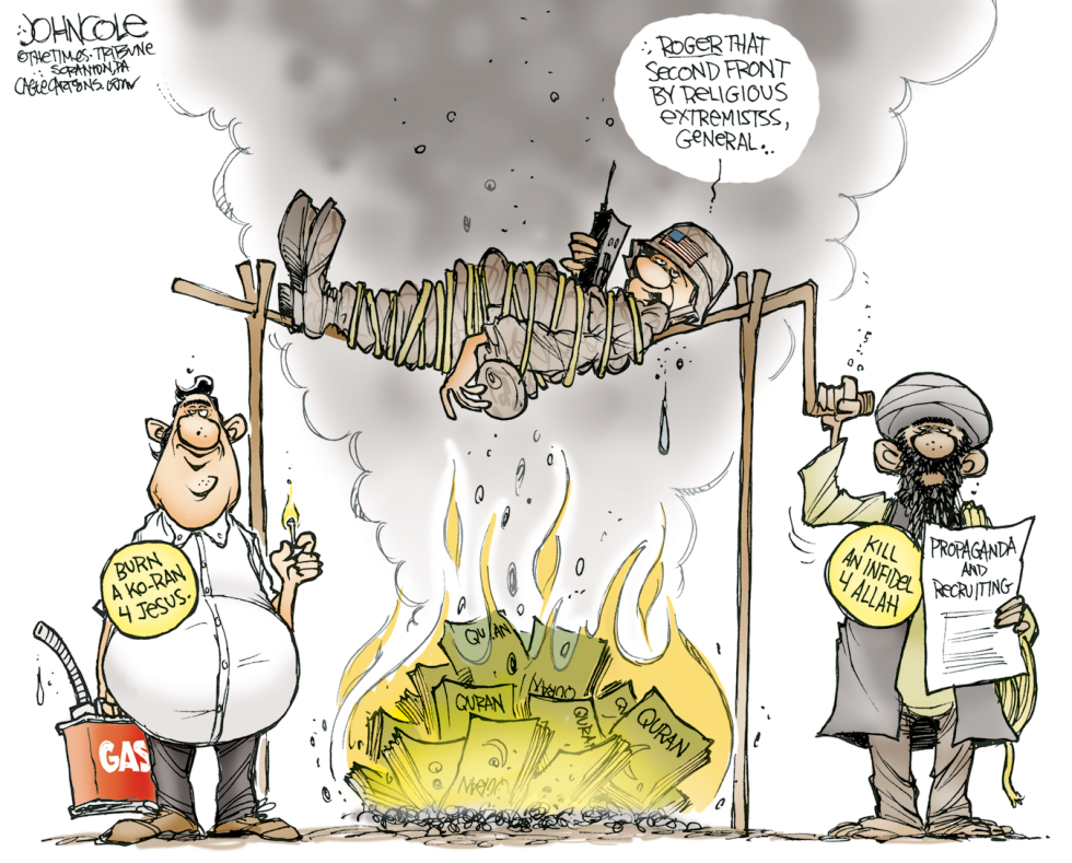 Quran burning extremists COLOR