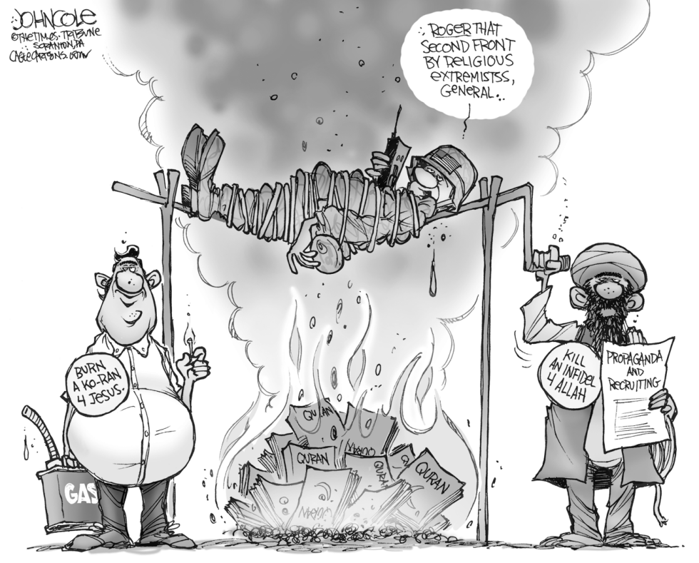 Quran burning extremists BW