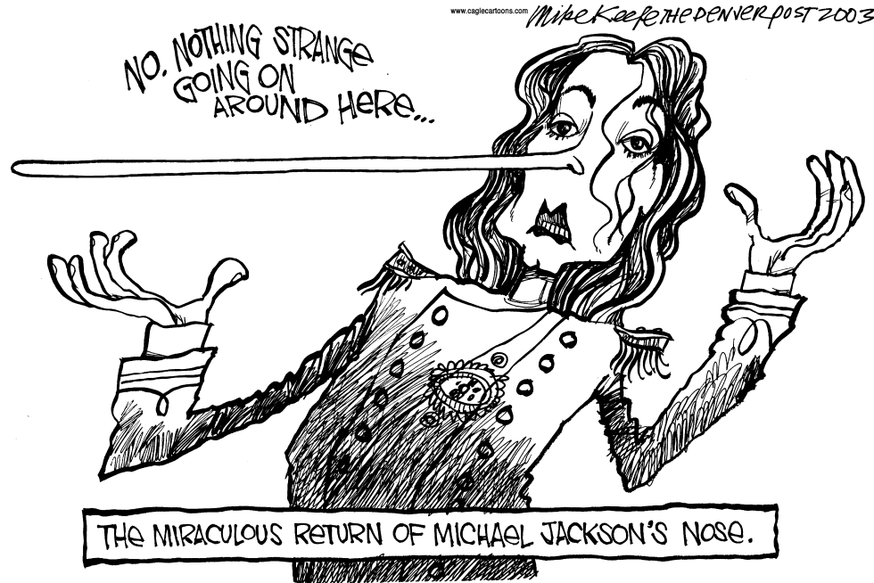  JACKO DENIES WRONG-DOIING by Mike Keefe