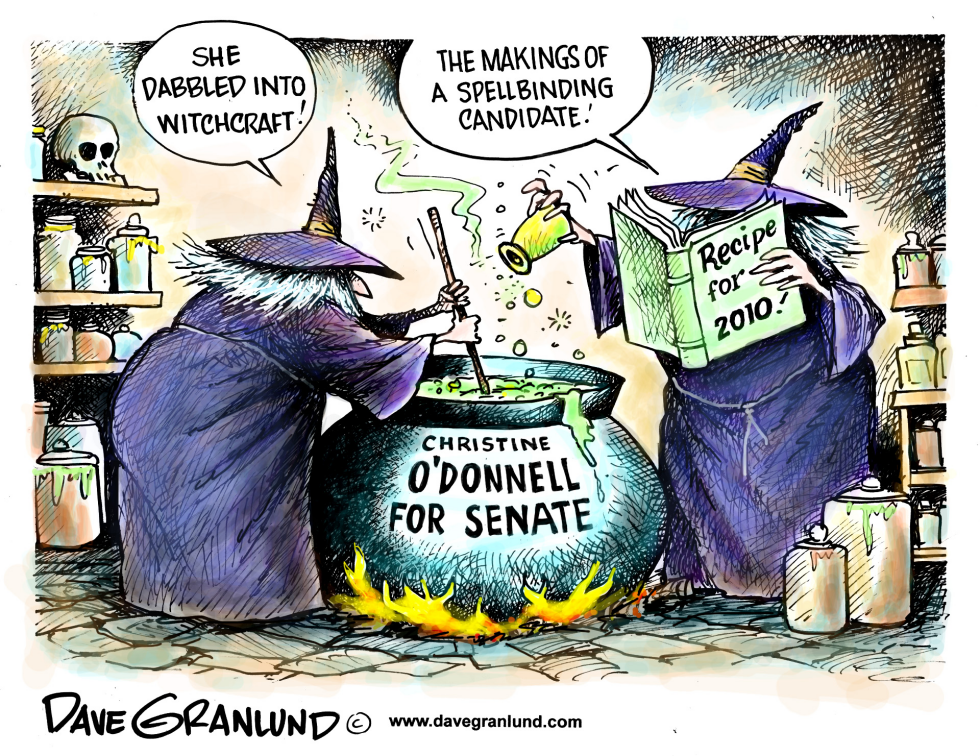  CHRISTINE O'DONNELL AND WITCHCRAFT by Dave Granlund