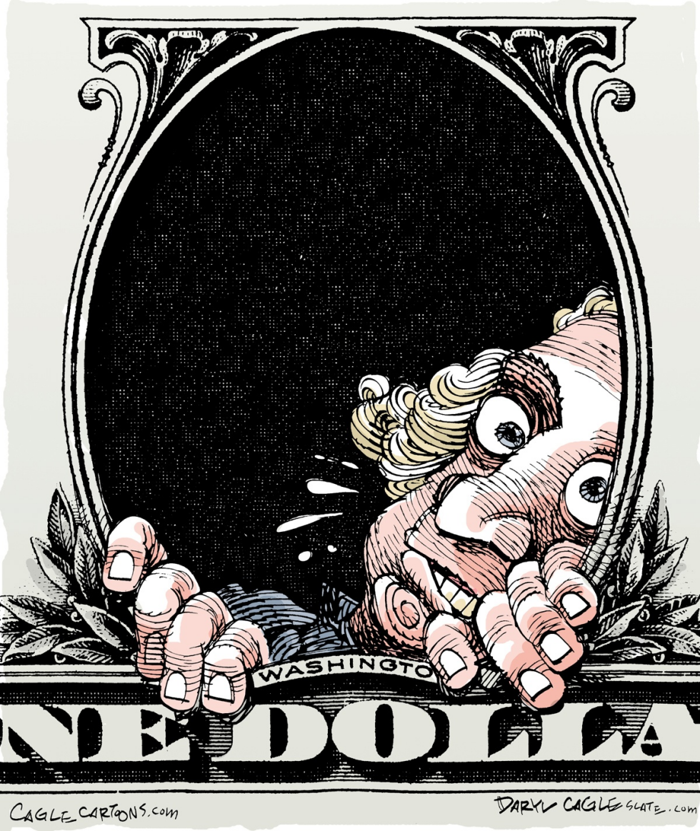  DOLAR CON MIEDO by Daryl Cagle