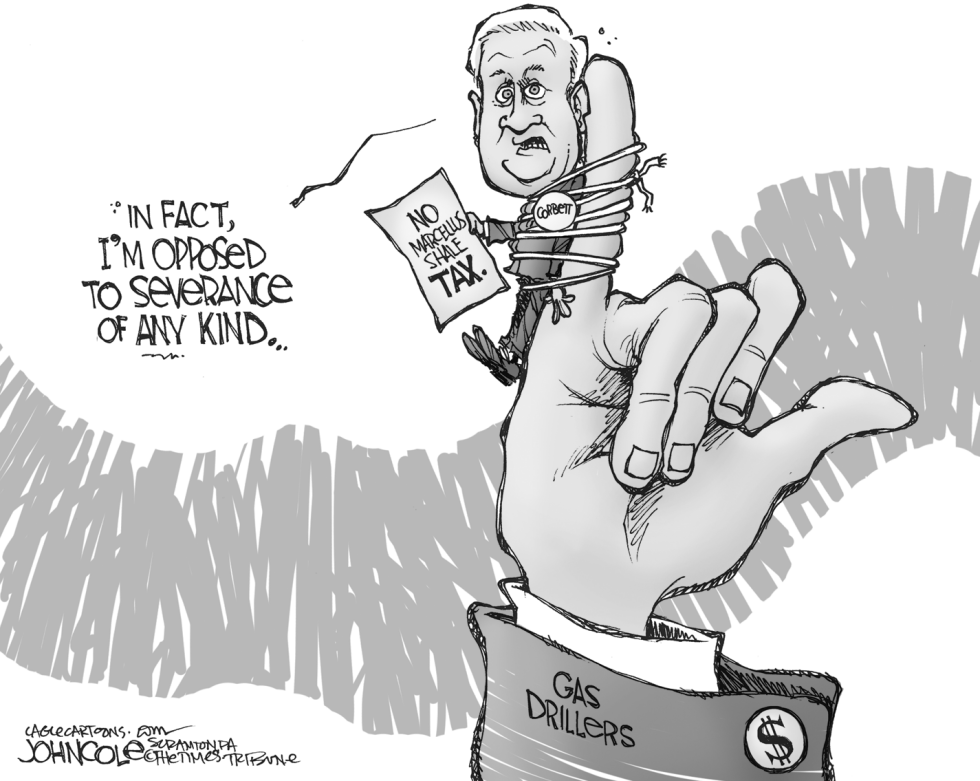 LOCAL PA -- Corbett and Marcellus Shale tax BW
