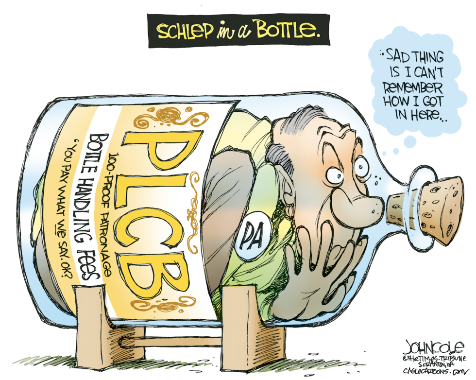 LOCAL PA -- LCB schlep in a bottle COLOR