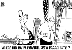 RAHM DROPS OUT, B/W by Randy Bish