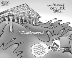 TOXIC AD SPILL BW by John Cole