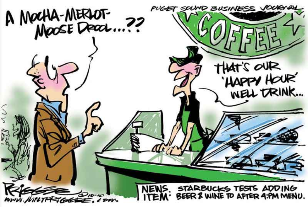  STARBUCKS DROOL by Milt Priggee