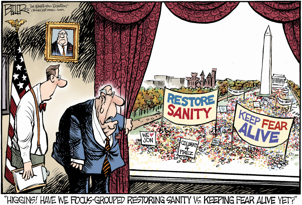  STEWART AND COLBERT RALLY by Nate Beeler