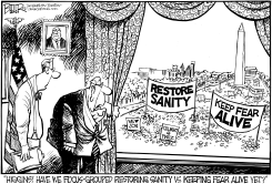 STEWART AND COLBERT RALLY by Nate Beeler