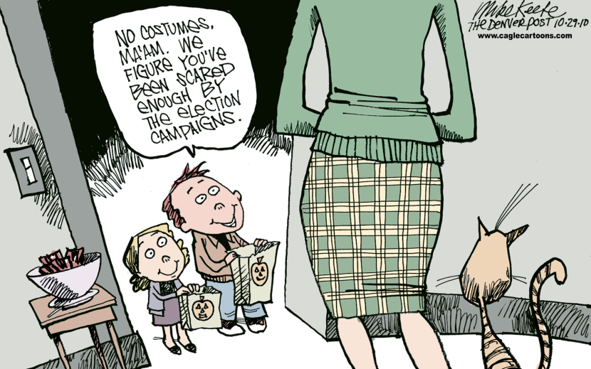 Trick-or-treaters skip costumes, blame 2010 election ads for scaring voters
