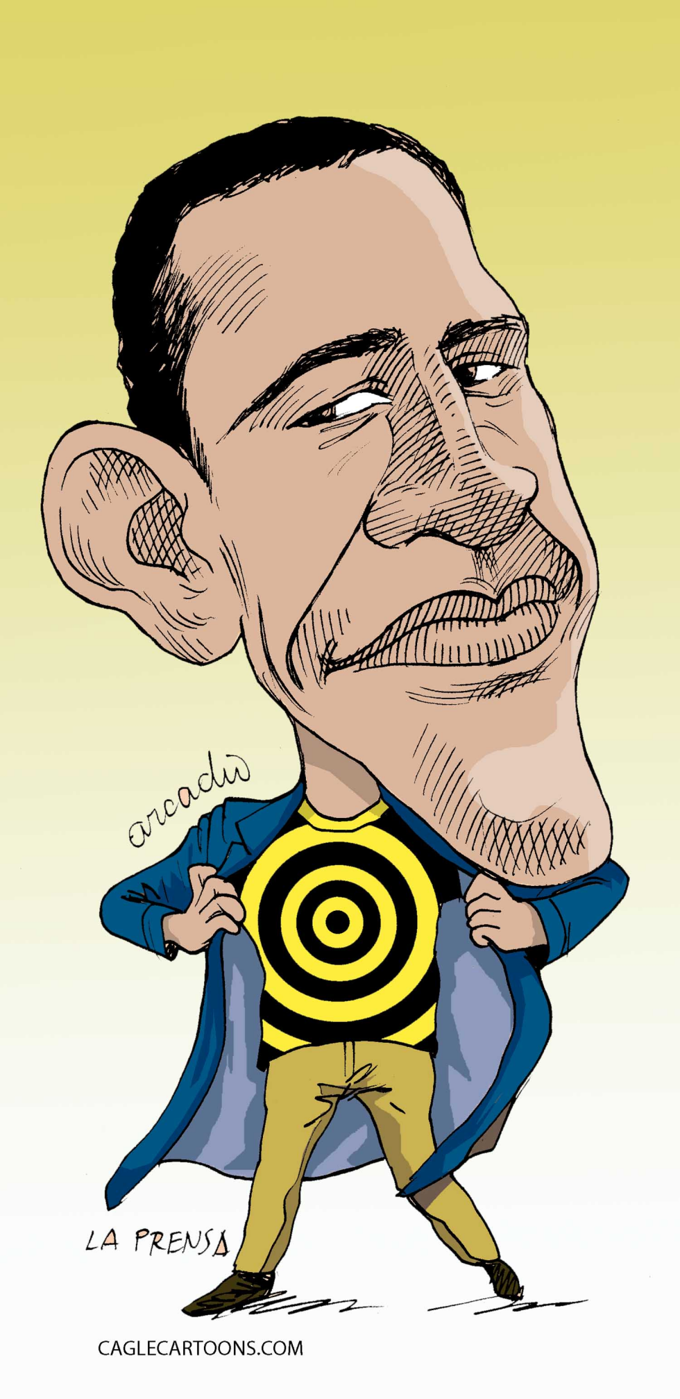 Obama blanco de la opinióncol