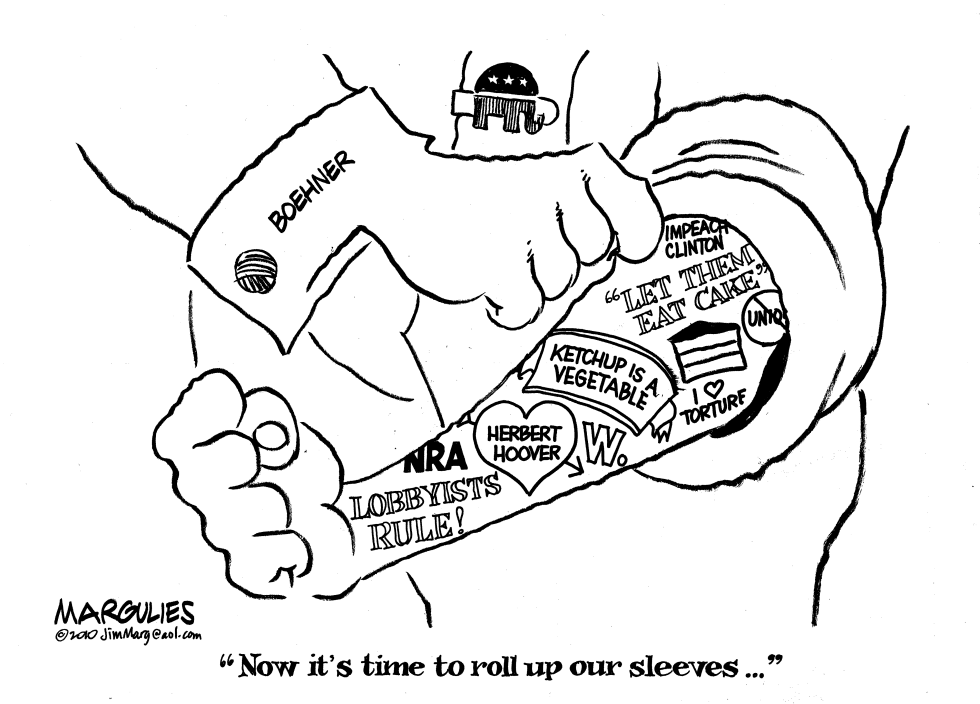 Boehner rolls up his sleeves