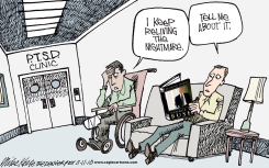 BUSH MEMOIR  by Mike Keefe
