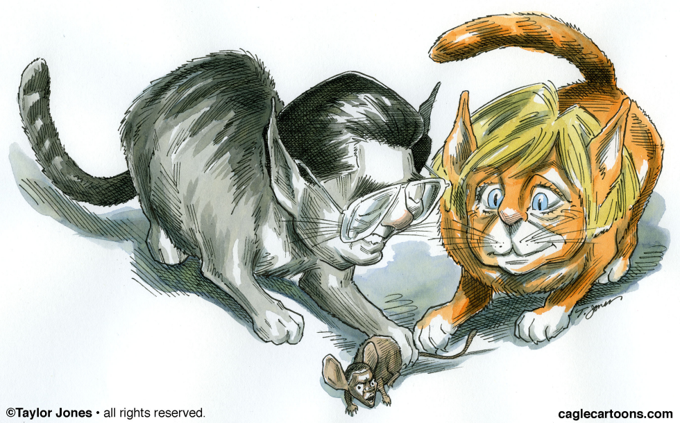Hu Jintao, Angela Merkel and prey - COLOR