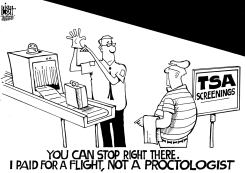 TSA SEARCHES, B/W by Randy Bish