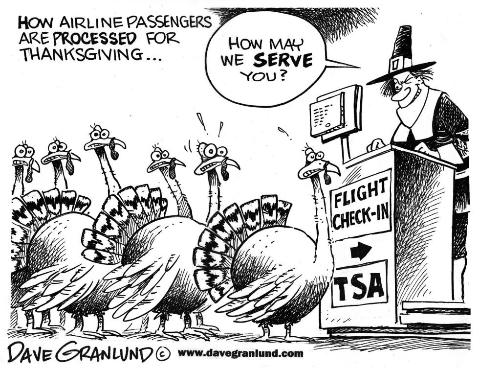  THANKSGIVING AIR TRAVEL by Dave Granlund