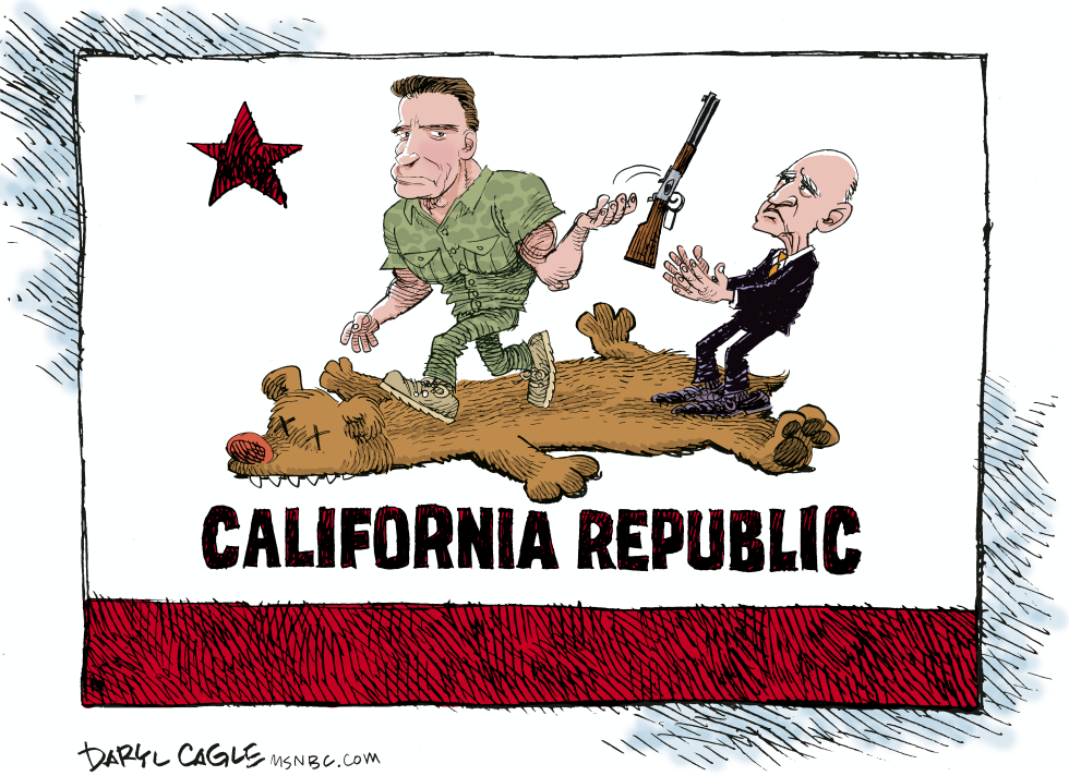  CALIFORNIA GOVERNOR HANDOFF  by Daryl Cagle