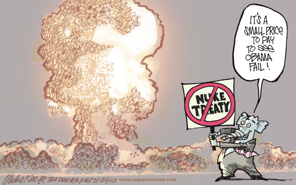  NO NUCLEAR TREATY  by Mike Keefe