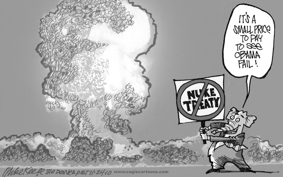  NO NUCLEAR TREATY by Mike Keefe