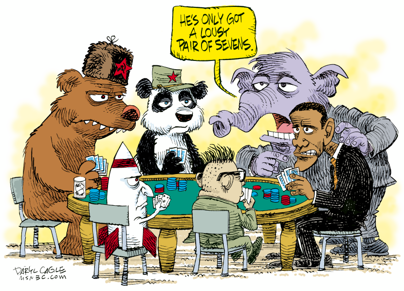 Obama Plays Poker Color