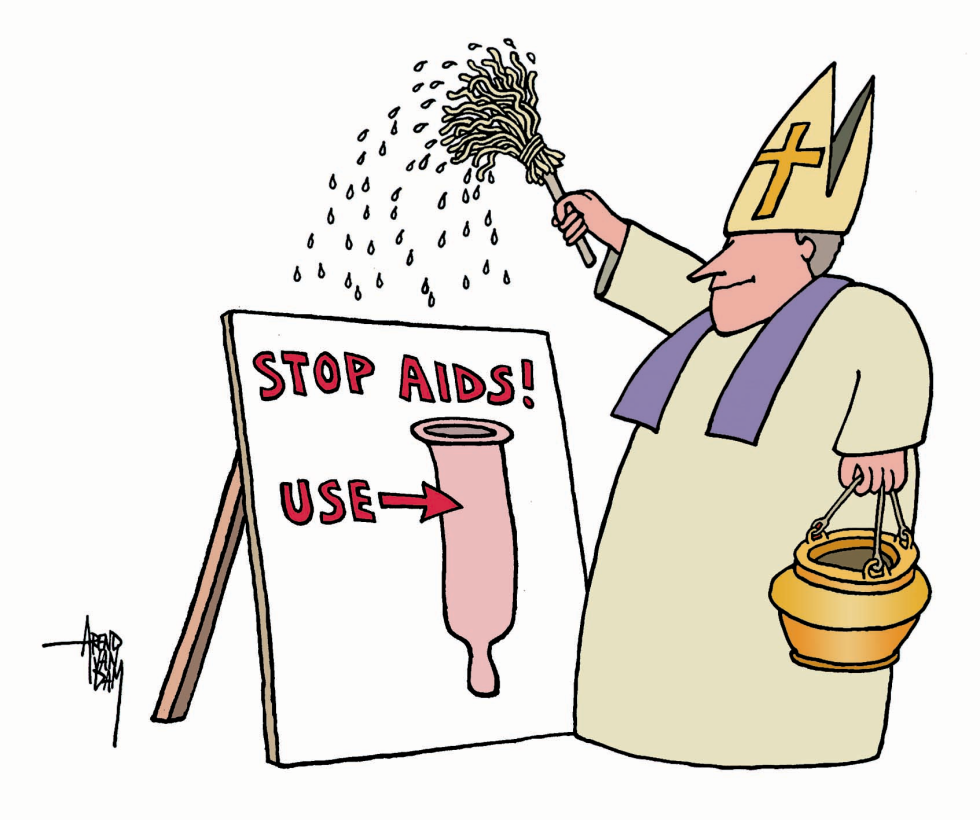 Pope blesses condoms