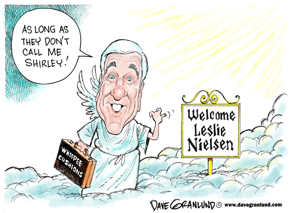  LESLIE NIELSEN OBITUARY by Dave Granlund