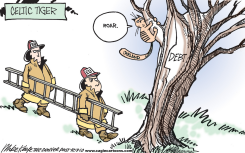 CELTIC TIGER  by Mike Keefe