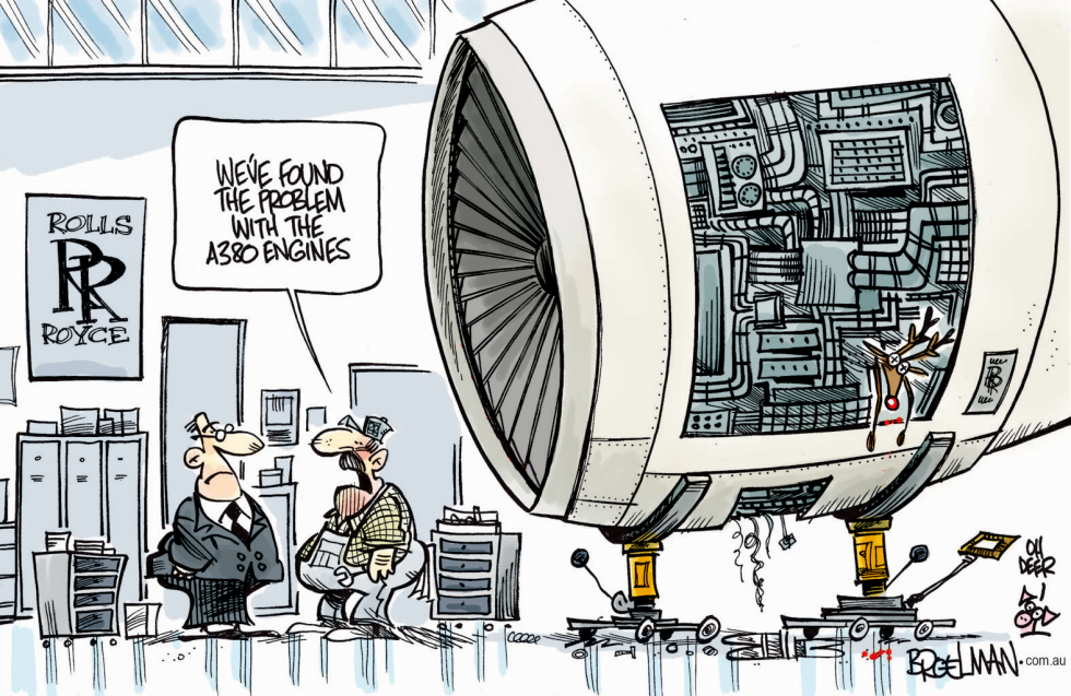 Rolls Royce inspects its A380 engines