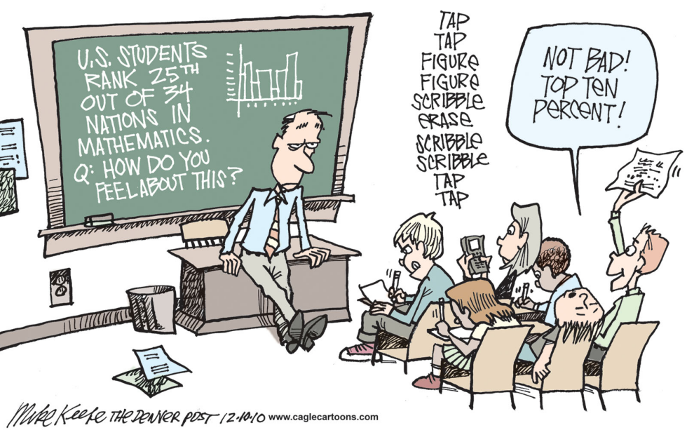  US MATH SCORES by Mike Keefe