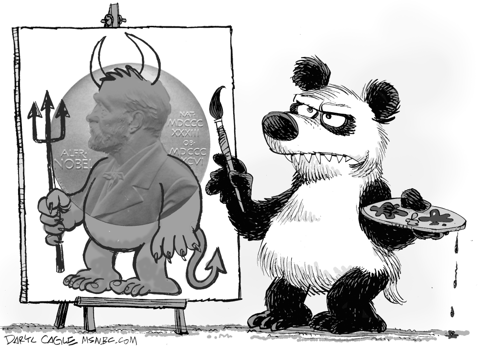 China Paints the Nobel Peace Prize BW