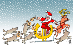 SANTA CLAUS EUROPE AND WOLVES by Arend Van Dam