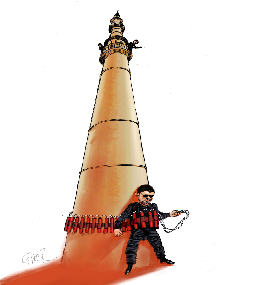  SUICIDE BOMBER AND MINARET by Riber Hansson