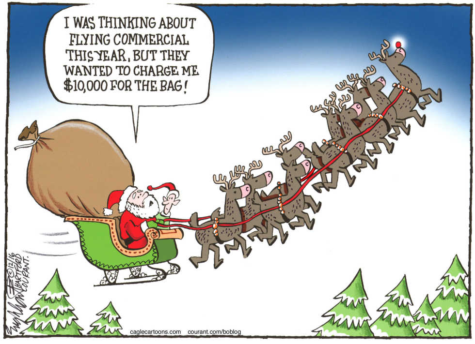  SANTA CLAUS AND HIS FLYING REINDEER by Bob Englehart